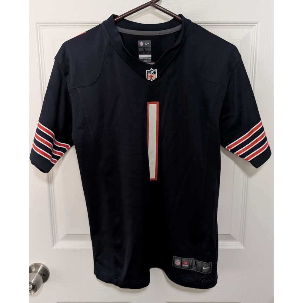 Nike Justin Fields Chicago Bears NFL Jersey Youth Large L 14/16 Navy Blue 1